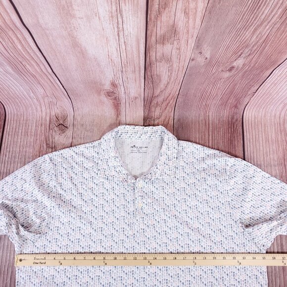 Peter Millar Seaside Mens XXL Sand Bar Aqua Cotton Polo Shirt Cocktail Martini - Picture 11 of 12